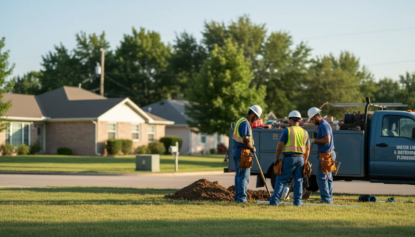 Residential water line and bathroom plumbing service in Mounds, IL